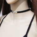 Rhinestone Choker Accessory Black Velvet Necklace For Women